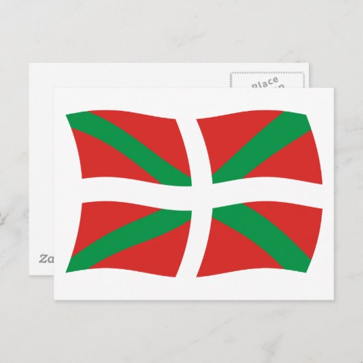 Baskisch Briefkaart van de Vlag van de Mensen (Voorkant / Achterkant)