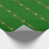 Baskisch kerstgroen Spruce Gold Wrapping Paper Cadeaupapier (Hoek)