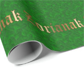 Baskisch kerstgroen Spruce Gold Wrapping Paper Cadeaupapier (Rol Hoek)