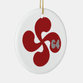 Baskisch kruis 64 keramisch ornament (Rechts)