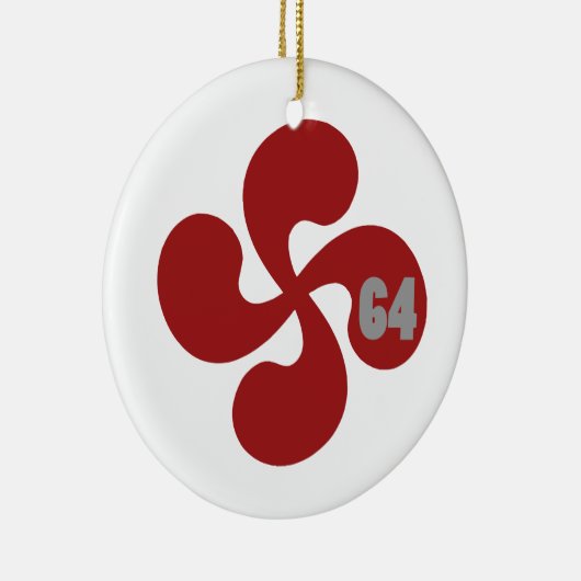 Baskisch kruis 64 keramisch ornament (Rechts)