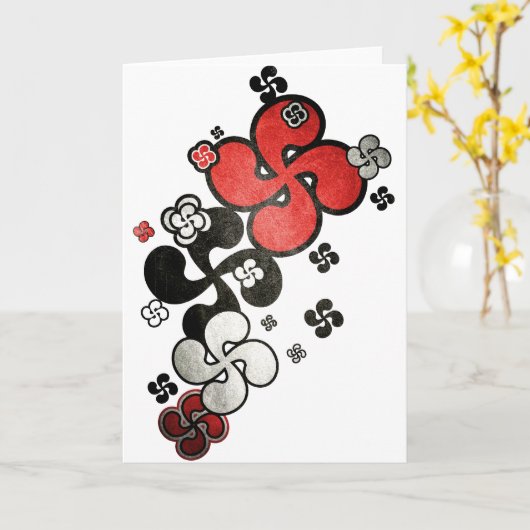 Baskisch kruis kaart (Gele Bloem)