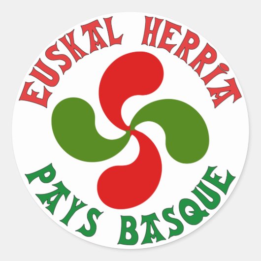 Baskisch kruis ronde sticker (Voorkant)