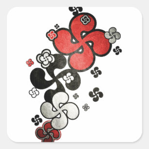 Baskisch kruis vierkante sticker