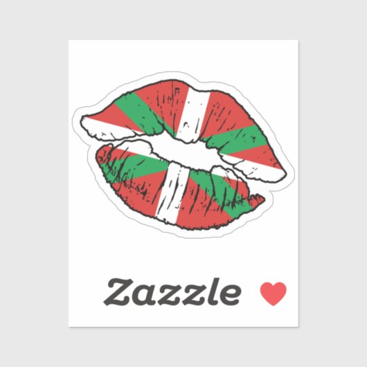 Baskisch land Baskische lippenstift liefde vlag Sticker (Vel)