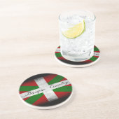 Baskisch land - vlag zandsteen onderzetter (Zijkant)