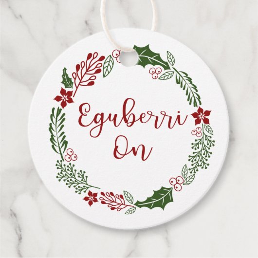 Baskisch land Vrolijk kerstfeest, aangepast Bedankjes Labels (Voorkant)