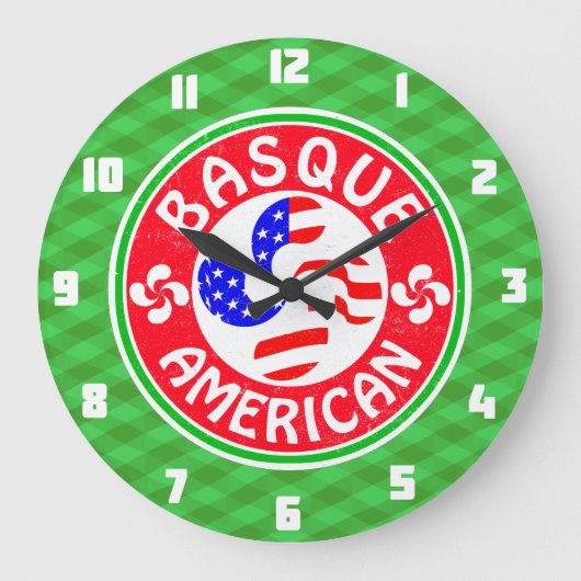 Baskische Amerikaanse Euskara Lauburu Cross Clock Grote Klok (Voorkant)