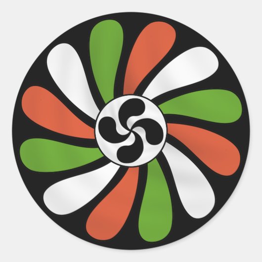Baskische Bloem Sticker (Voorkant)