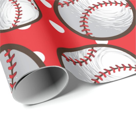 Baskische bollen rood en wit ontwerp cadeaupapier (Rol Hoek)