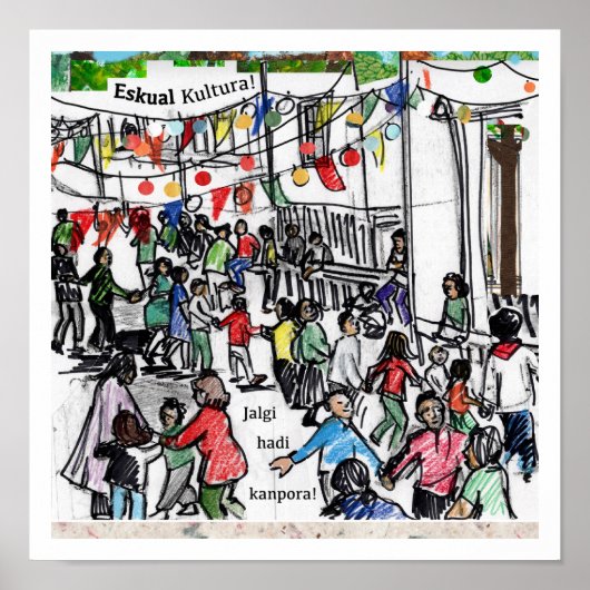 Baskische cultuur komt in de wereld terecht poster (Voorkant)