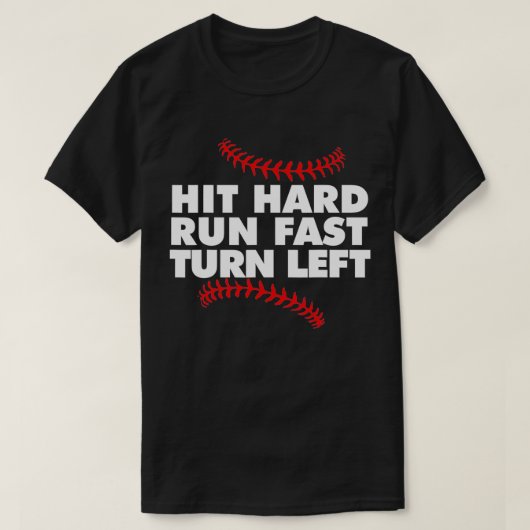 Baskische honkbal Sit hard run, snel links T-shirt (Design voorkant)