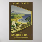 Baskische kust - Frankrijk - Vintage Poster (Voorkant)