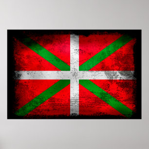 Baskische landvlag met verstelbare stijl: Ikurriñ Poster