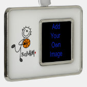 Baskische speelbalspeler verzilverd omlijst ornament (Rechts)