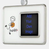 Baskische speelbalspeler verzilverd omlijst ornament (Links)