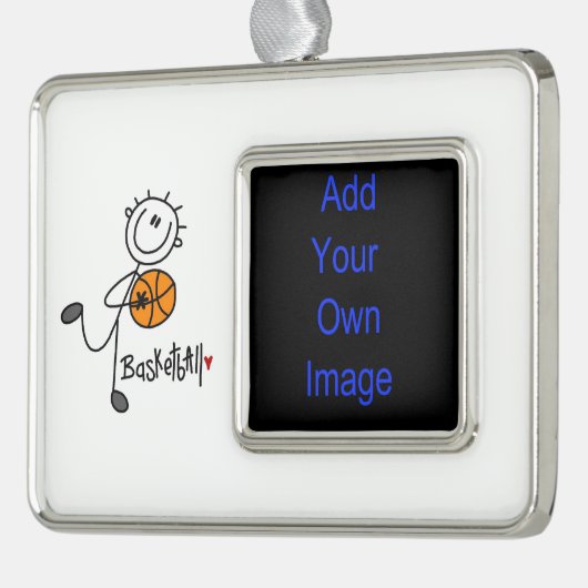 Baskische speelbalspeler verzilverd omlijst ornament (Links)