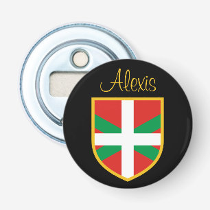 Baskische vlag button flesopener