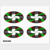 Baskische vlag en dwars ovale sticker (Vel)