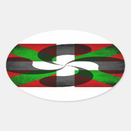 Baskische vlag en dwars ovale sticker