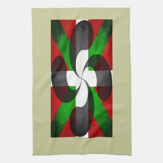 Baskische vlag en dwars theedoek (Verticaal)