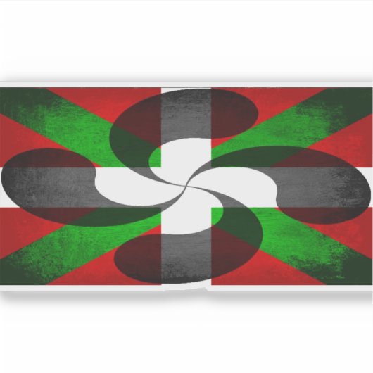Baskische vlag en kruisvinylSticker Sticker (Voorkant)