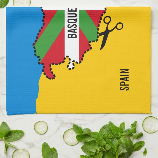 Baskische vlag Ikurriña, onafhankelijkheid Baskenl Theedoek (Gevouwen)