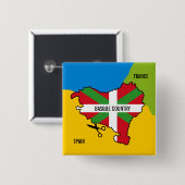 Baskische vlag Ikurriña, onafhankelijkheid Baskenl Vierkante Button 5,1 Cm (Voorkant /achterkant)