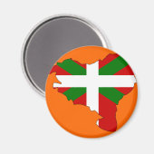 Baskische vlag kaart magneet (Voorkant / Achterkant)