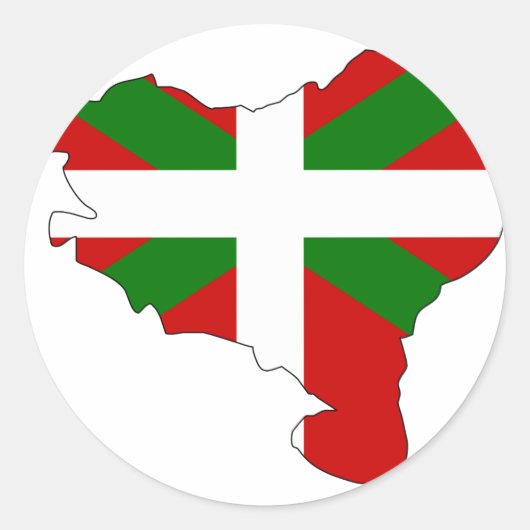 Baskische vlag kaart ronde sticker (Voorkant)