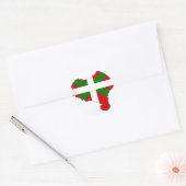 Baskische vlag kaart ronde sticker (Envelop)