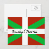 Baskische vlag met het Briefkaart Euskal Herria (Voorkant / Achterkant)