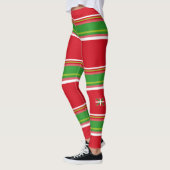Baskische vlag + rood en groen gestreepte patroon: leggings (Links)