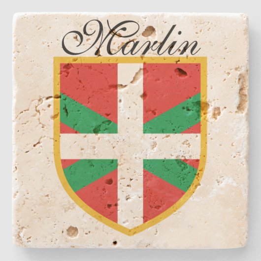 Baskische vlag stenen onderzetter (Voorkant)