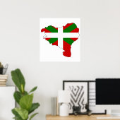 Baskische vlaggenplattegrond poster (Thuiskantoor)