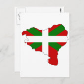 Baskische vlagplattegrond briefkaart (Voorkant / Achterkant)