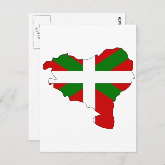 Baskische vlagplattegrond briefkaart (Voorkant / Achterkant)