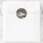 Baskische witte tijger ronde sticker (Tas)