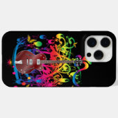 Baskitaar kleurensplash Case-Mate iPhone case (Achterkant (horizontaal))