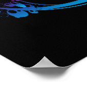 Baskitaar kleurensplash poster (Hoek)