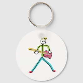Baskitaar Stickman Sleutelhanger