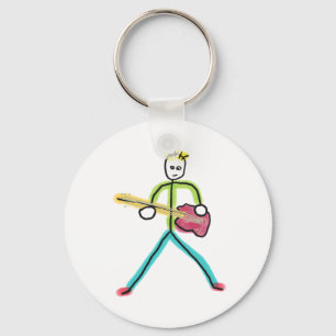 Baskitaar Stickman Sleutelhanger