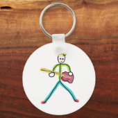 Baskitaar Stickman Sleutelhanger (Achterkant)