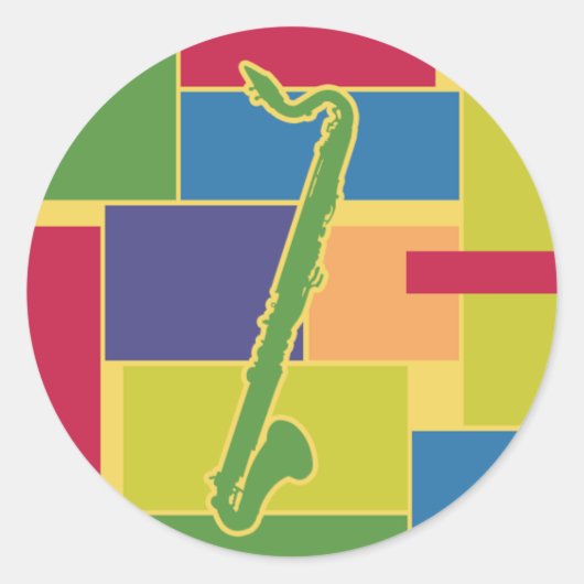 Basklarinet Kleurblokken Sticker (Voorkant)