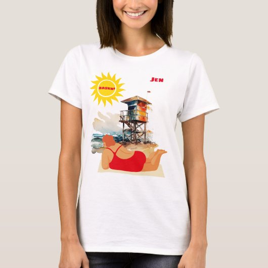 "Baskn' in the Sun" T-shirt (Voorkant)