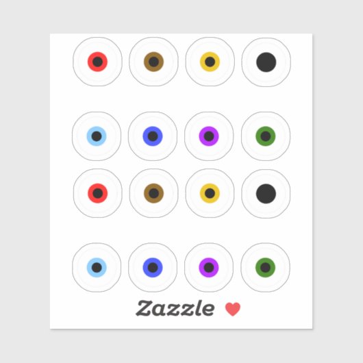 Basooky Colorful Eyeball Sticker (Vel)