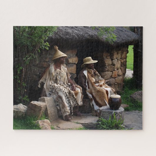 Basotho opperhoofd Medicijnman. Legpuzzel (Horizontaal)