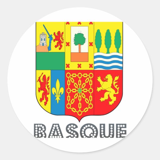 Basquan Emblem Ronde Sticker (Voorkant)