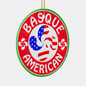Basque American Euskara Lauburu Cross Keramisch Ornament (Rechts)