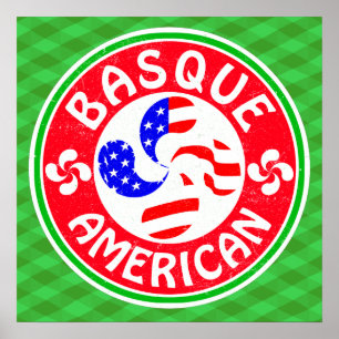 Basque American Euskara Lauburu Cross Print